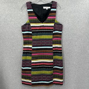 Trina Turk Women's Sheath Dress V Neck Sleeveless Bold Colorful Lined‎ Size 6